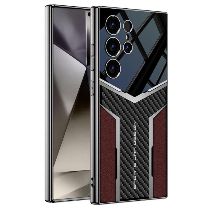 GKK - GKK Samsung Galaxy S24 Ultra Fodral Äkta läder - Röd