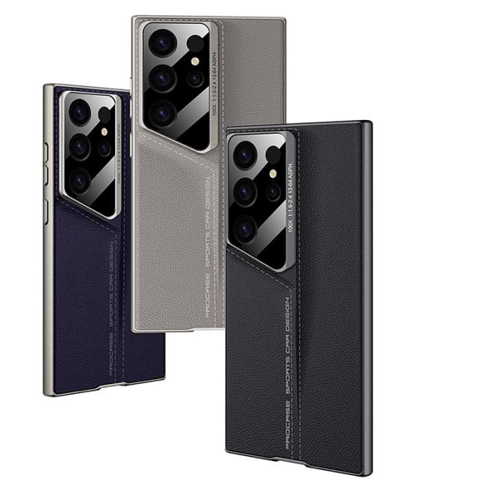 GKK - GKK Samsung Galaxy S24 Ultra Fodral PU - Kolfiber - Svart