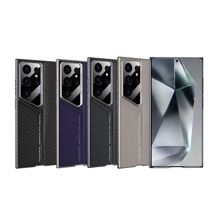 GKK - GKK Samsung Galaxy S24 Ultra Fodral PU - Kolfiber - Svart