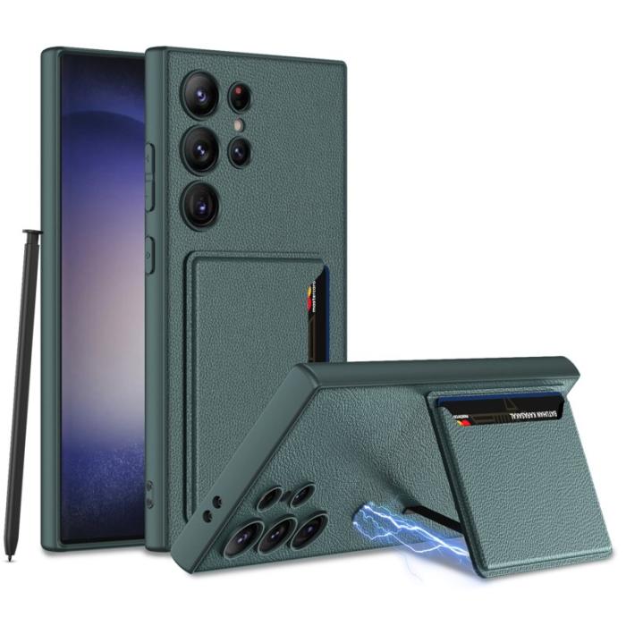GKK - GKK Samsung Galaxy S24 Ultra Fodral PU Läder - Midnattsgrön
