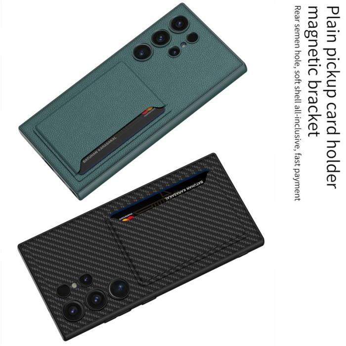 GKK - GKK Samsung Galaxy S24 Ultra Fodral PU Läder - Midnattsgrön