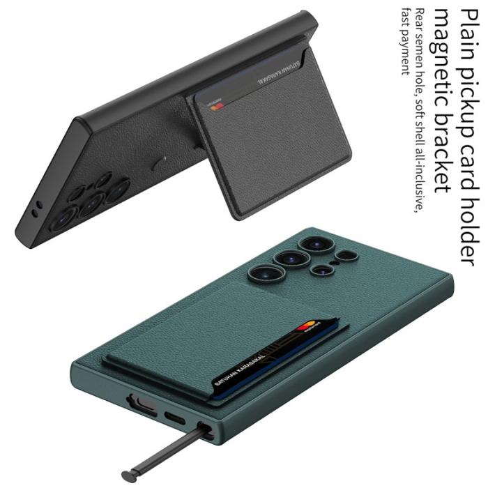 GKK - GKK Samsung Galaxy S24 Ultra Fodral PU Läder - Svart