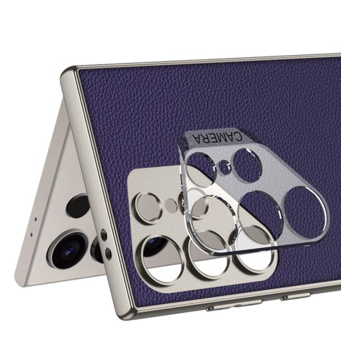 GKK - GKK Samsung Galaxy S24 Ultra Fodral PU TPU PC - Kolfibertextur