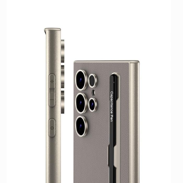 GKK - GKK Samsung Galaxy S24 Ultra Fodral - PU + TPU + PC - Titanium Grey