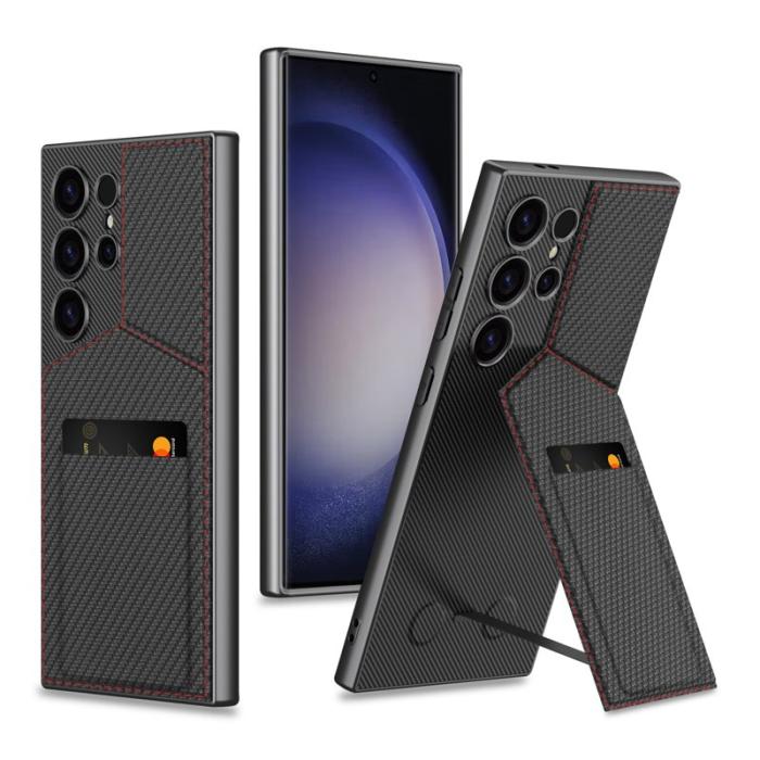 GKK - GKK Samsung Galaxy S24 Ultra Fodral Rotbart Kortställ - Kolfiber