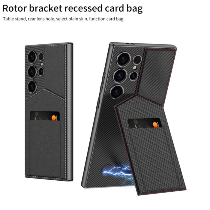 GKK - GKK Samsung Galaxy S24 Ultra Fodral Rotbart Kortställ - Kolfiber