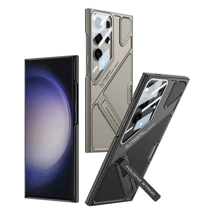 GKK - GKK Samsung Galaxy S24 Ultra Fodral Shockproof PC + PU - Grå