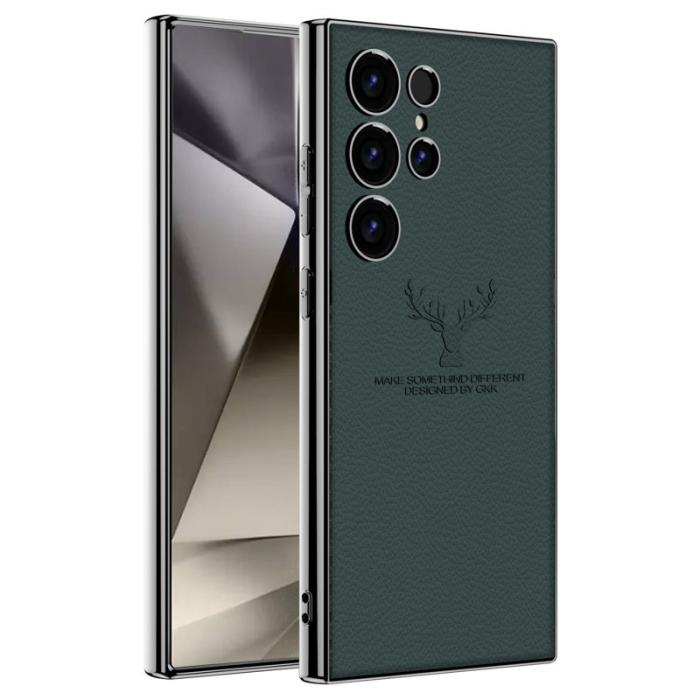 GKK - GKK Samsung Galaxy S24 Ultra Fodral - TPU + PC + PU - Grön