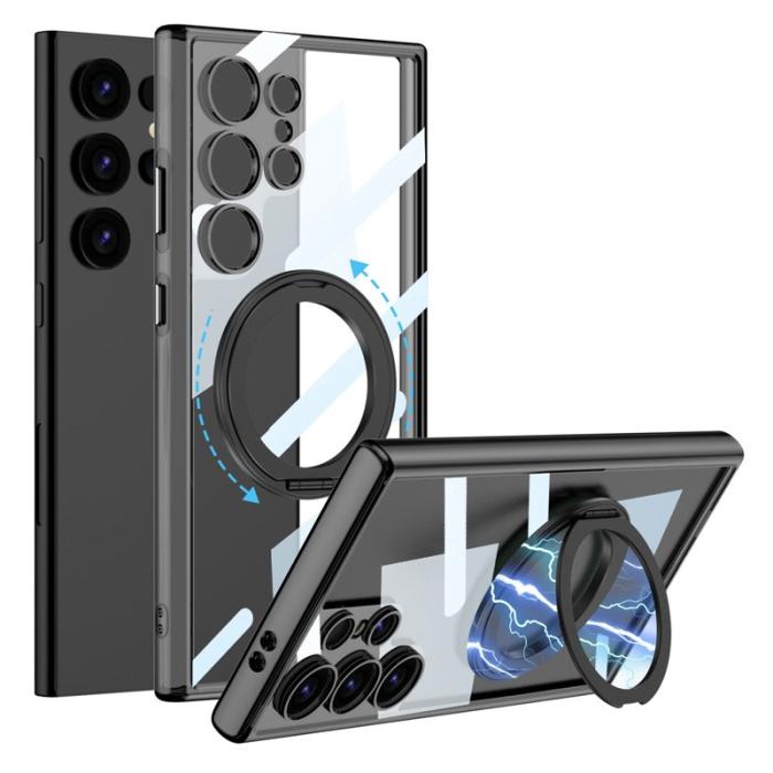 GKK - GKK Samsung Galaxy S24 Ultra Fodral - TPU + PC - Transparent Black