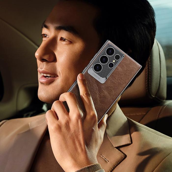 GKK - GKK Samsung Galaxy S24 Ultra Fodral Waxy PU + TPU - Grå