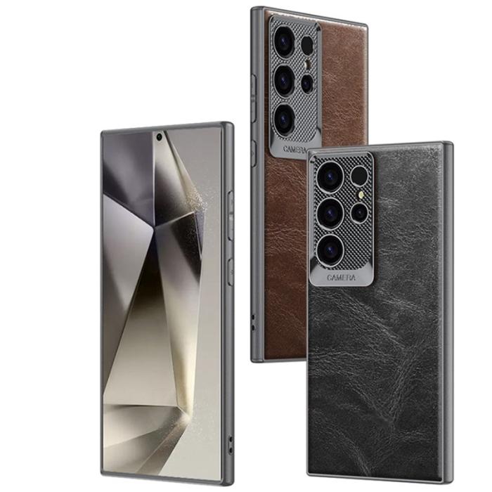 GKK - GKK Samsung Galaxy S24 Ultra Fodral Waxy PU + TPU - Grå