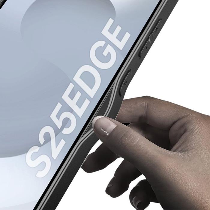 GKK - GKK Samsung Galaxy S25 Edge Fodral - PU + TPU + PC - Kolfiber - Svart