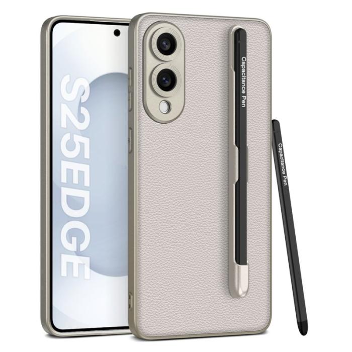 GKK - GKK Samsung Galaxy S25 Edge Fodral - PU + TPU + PC - Titanium Grey