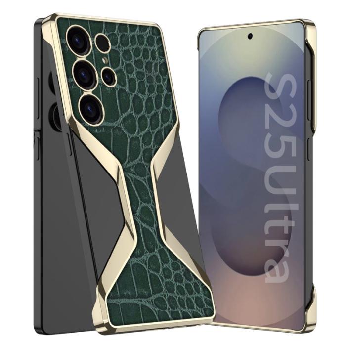 GKK - GKK Samsung Galaxy S25 Ultra Fodral Äkta läder - Grön