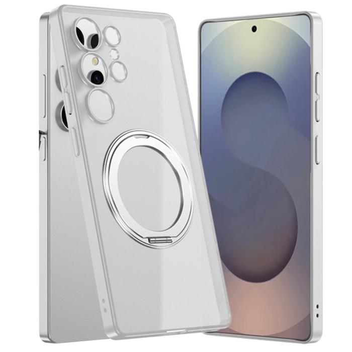 GKK - GKK Samsung Galaxy S25 Ultra Fodral - Äkta läder - Silver