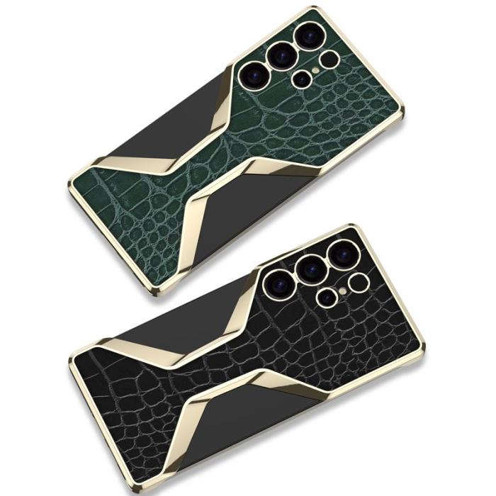 GKK - GKK Samsung Galaxy S25 Ultra Fodral Crocodile Textur - Svart