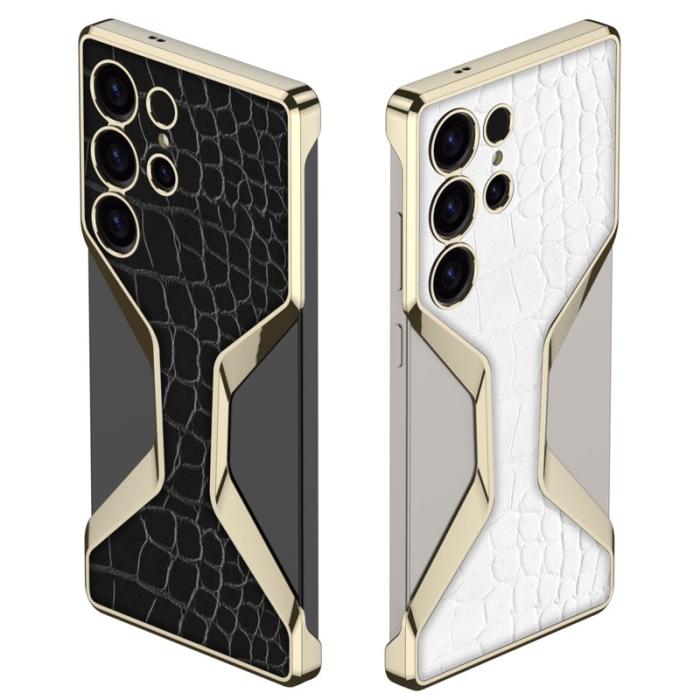 GKK - GKK Samsung Galaxy S25 Ultra Fodral Crocodile Textur - Svart