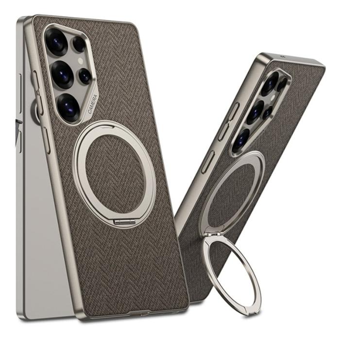 GKK - GKK Samsung Galaxy S25 Ultra Fodral - Magnetiskt PC + TPU - Brun