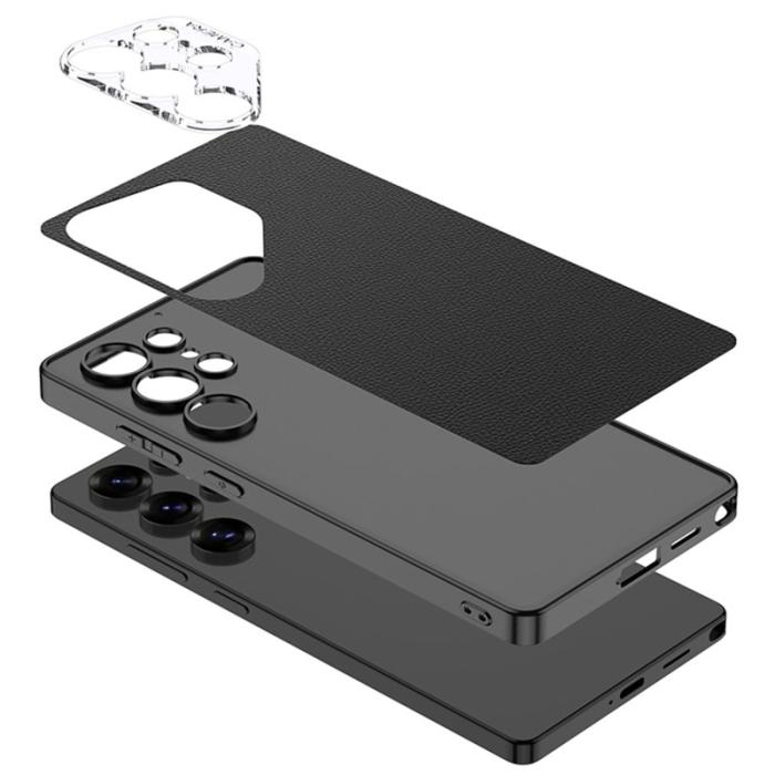 GKK - GKK Samsung Galaxy S25 Ultra Fodral PU + TPU + PC - Kolfiber - Svart