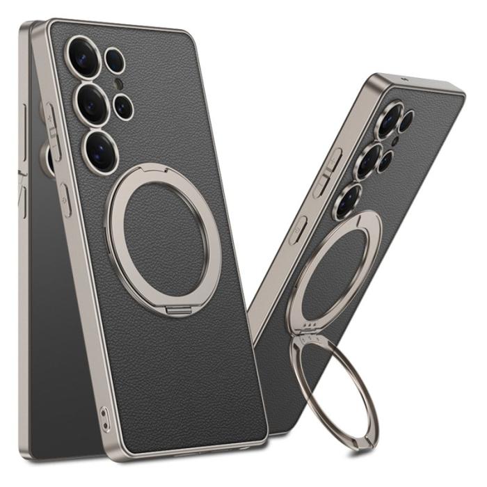 GKK - GKK Samsung Galaxy S25 Ultra Fodral PU + TPU + PC - Titanium Black