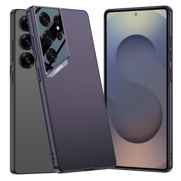 GKK - GKK Samsung Galaxy S25 Ultra Fodral TPU + PC - Äkta läder - Lila