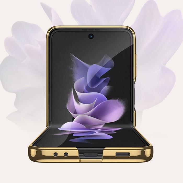 GKK - GKK Samsung Galaxy Z Flip3 5G Fodral - Äkta läder - Floral 03