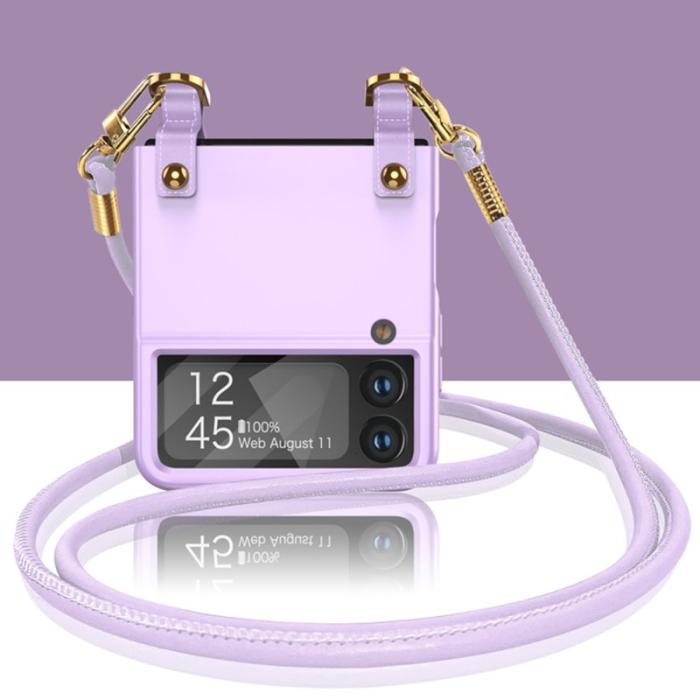 GKK - GKK Samsung Galaxy Z Flip3 5G Fodral PU Läder - Lila