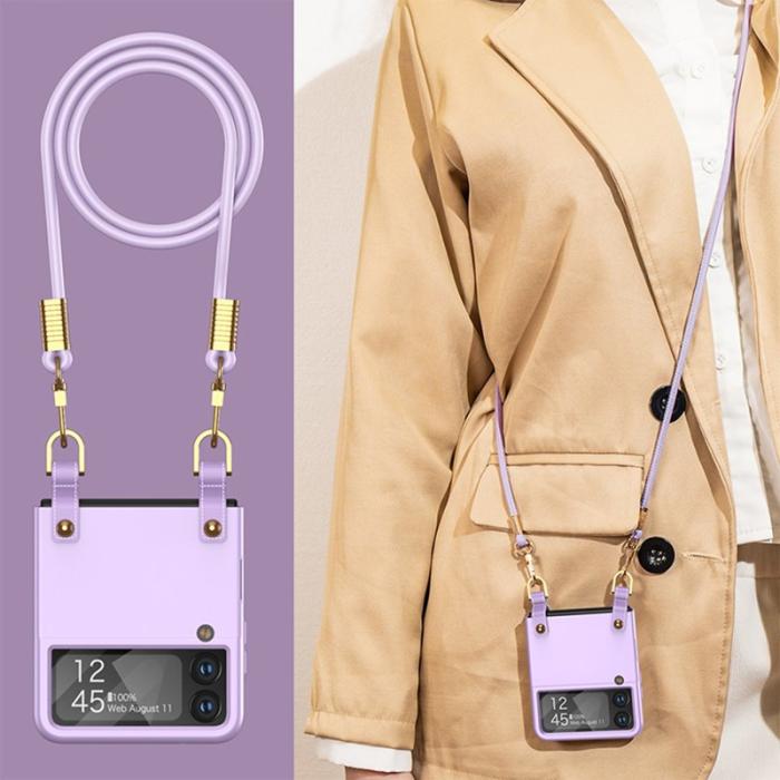 GKK - GKK Samsung Galaxy Z Flip3 5G Fodral PU Läder - Lila