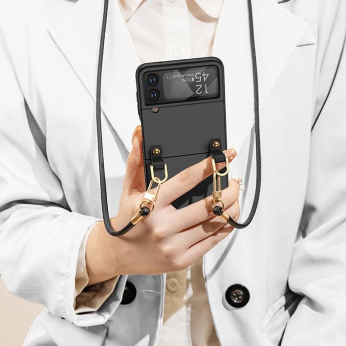 GKK - GKK Samsung Galaxy Z Flip3 5G Fodral PU Läder - Lila