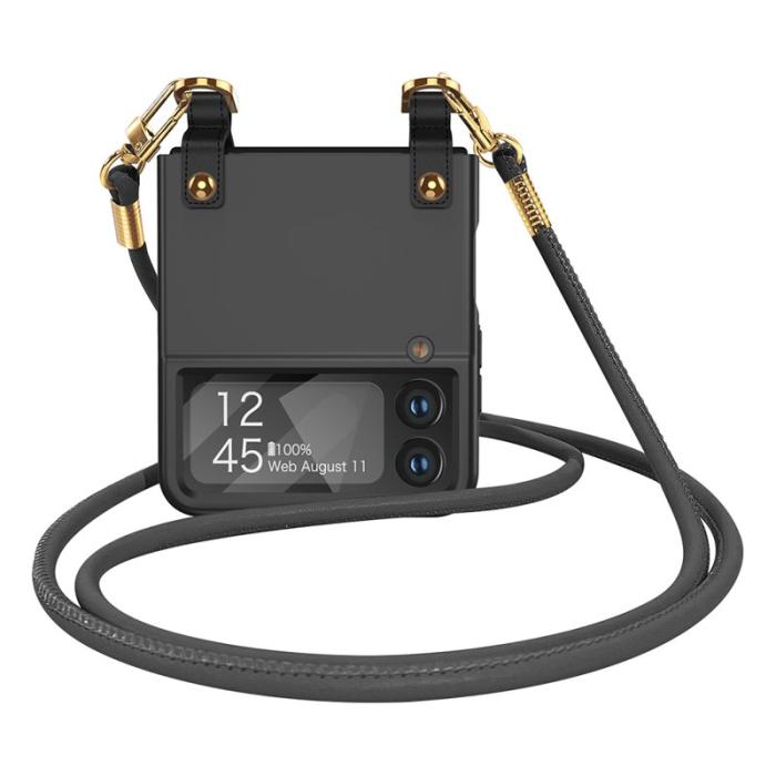 GKK - GKK Samsung Galaxy Z Flip3 5G Fodral PU Läder - Svart