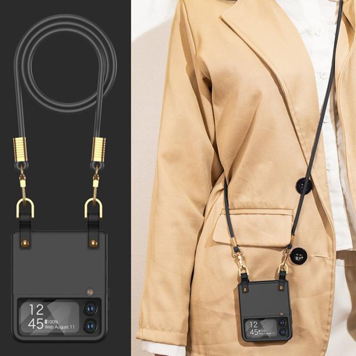 GKK - GKK Samsung Galaxy Z Flip3 5G Fodral PU Läder - Svart