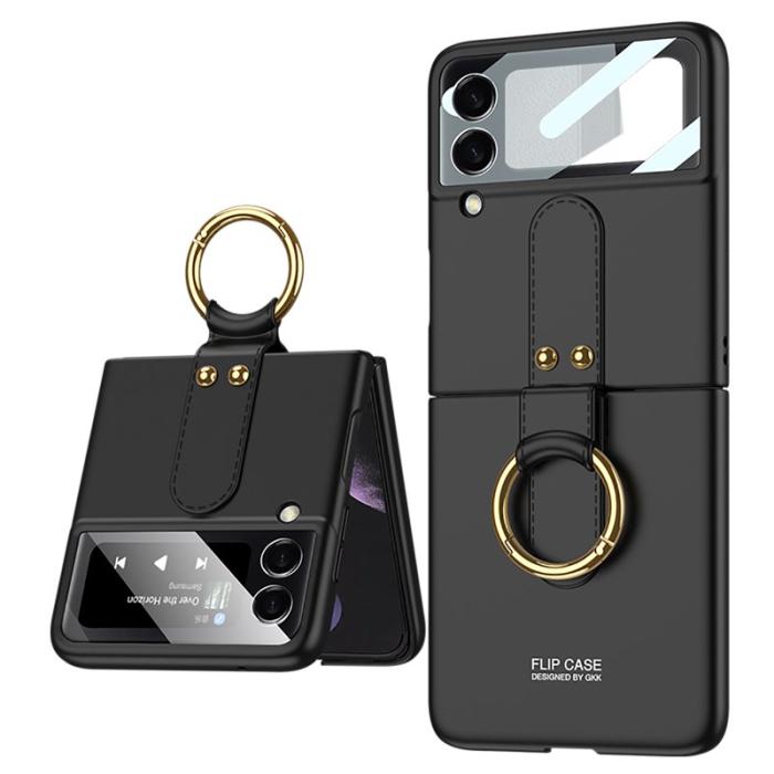 GKK - GKK Samsung Galaxy Z Flip3 Fodral - Ultra-tunn PU-läder - Svart
