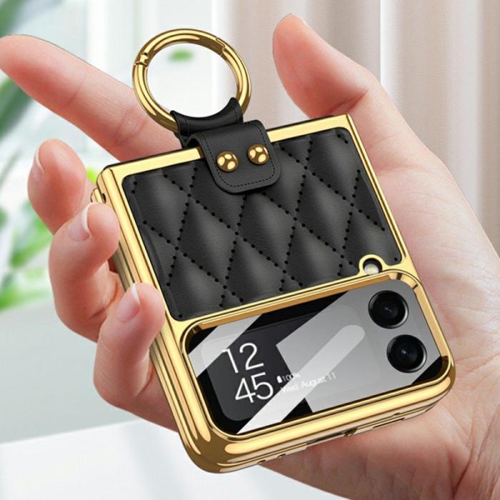 GKK - GKK Samsung Galaxy Z Flip4 Fodral Äkta läder - Grön