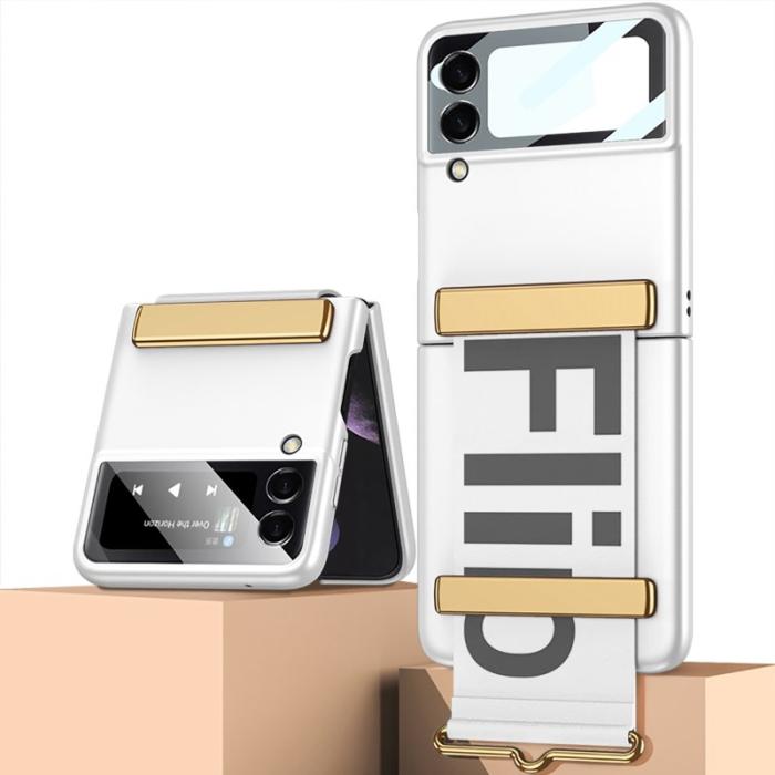 GKK - GKK Samsung Galaxy Z Flip4 Fodral Äkta läder - Vit
