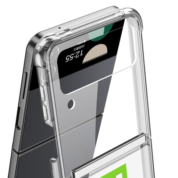 GKK - GKK Samsung Galaxy Z Flip4 Fodral Soft TPU - Transparent Röd