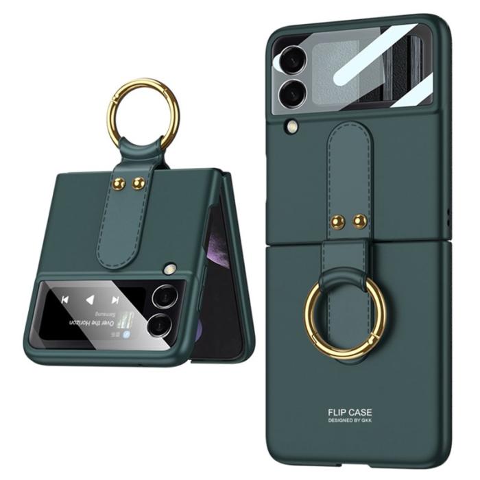 GKK - GKK Samsung Galaxy Z Flip4 Fodral Ultra Slim Hård PC - Svartgrön