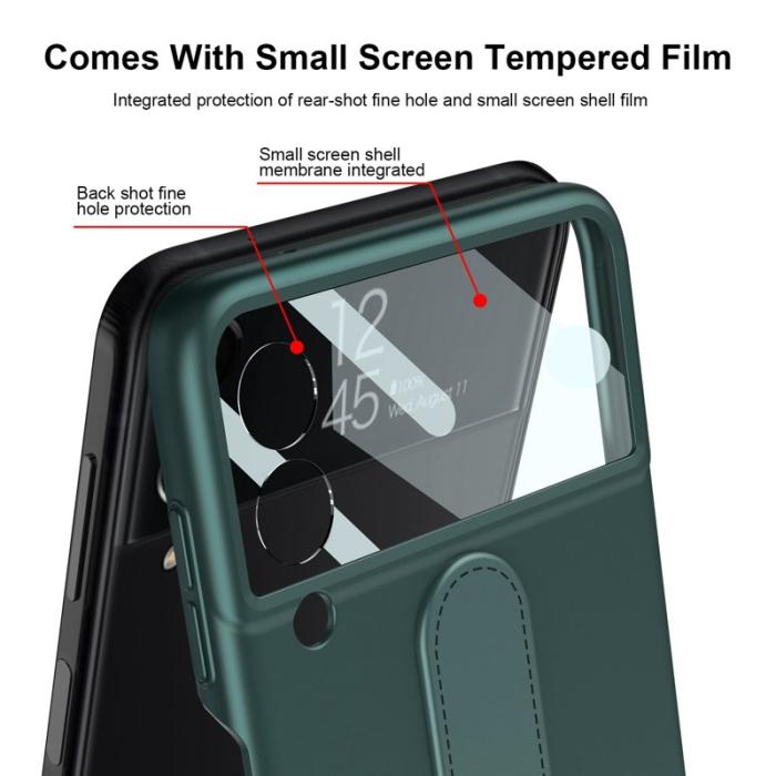 GKK - GKK Samsung Galaxy Z Flip4 Fodral Ultra Slim Hård PC - Svartgrön