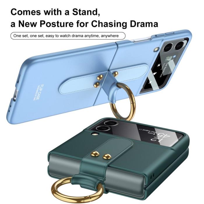 GKK - GKK Samsung Galaxy Z Flip4 Fodral Ultra Slim Hård PC - Svartgrön