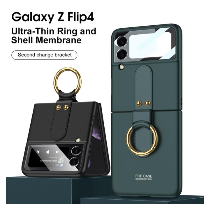 GKK - GKK Samsung Galaxy Z Flip4 Fodral Ultra Slim Hård PC - Svartgrön