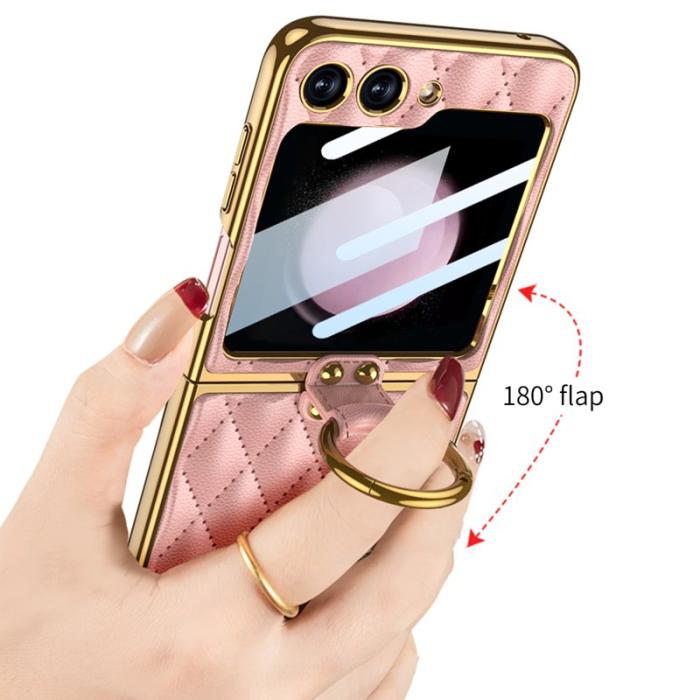 GKK - GKK Samsung Galaxy Z Flip5 Fodral Äkta läder - Grön