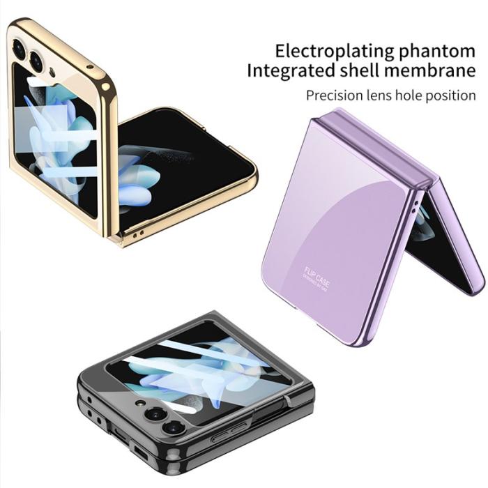 GKK - GKK Samsung Galaxy Z Flip5 Fodral i elektropläterad plast - Lila