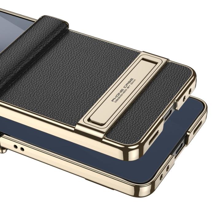 GKK - GKK Samsung Galaxy Z Flip5 Fodral Kickstand PU + PC - Vit