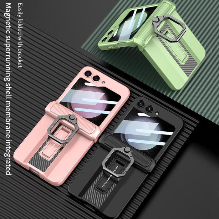 GKK - GKK Samsung Galaxy Z Flip5 Fodral Magnetisk Hinge PC - Lila