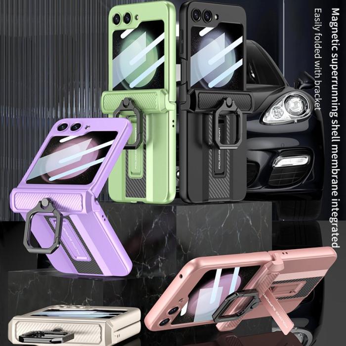 GKK - GKK Samsung Galaxy Z Flip5 Fodral Magnetisk Hinge PC - Lila