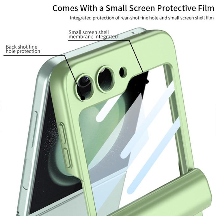 GKK - GKK Samsung Galaxy Z Flip5 Fodral Magnetisk Hinge Skydd - Grön