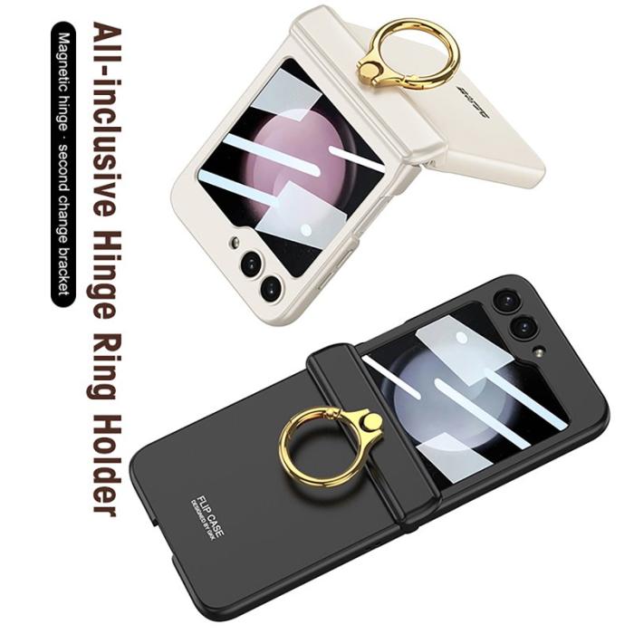 GKK - GKK Samsung Galaxy Z Flip5 Fodral - Magnetisk Hinge Skydd - Svart