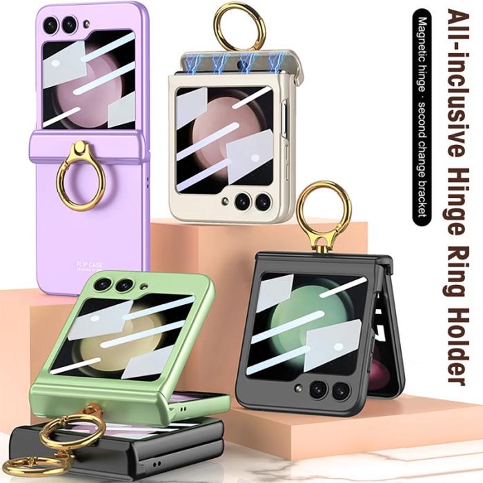 GKK - GKK Samsung Galaxy Z Flip5 Fodral - Magnetisk Hinge Skydd - Svart