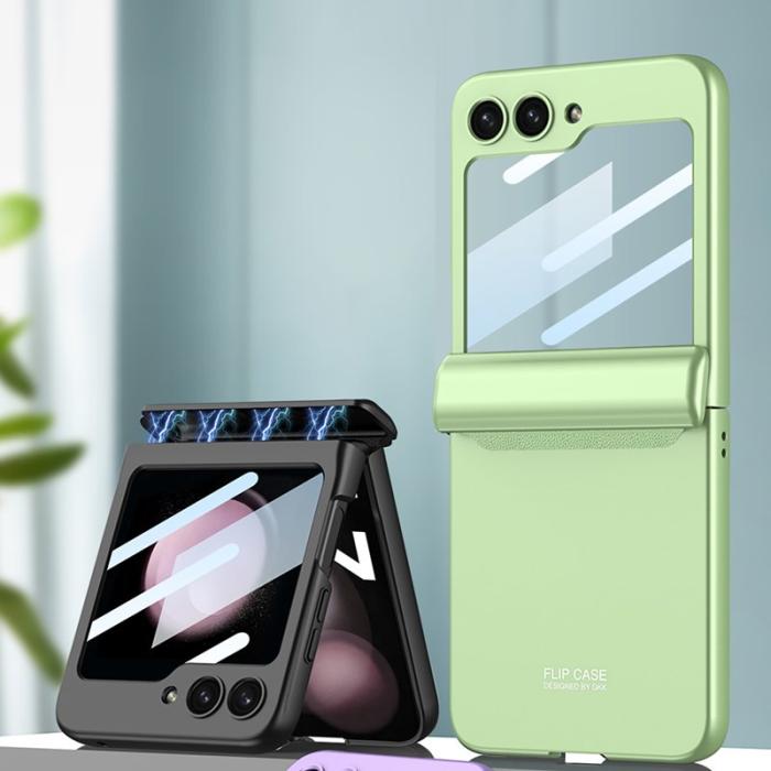 GKK - GKK Samsung Galaxy Z Flip5 Fodral PC Äkta läder - Pink