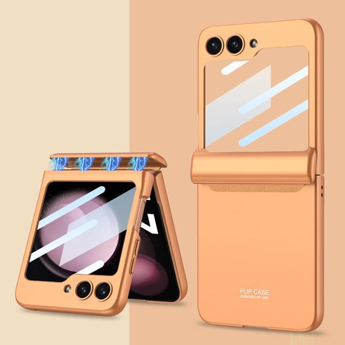 GKK - GKK Samsung Galaxy Z Flip5 Fodral PC Magnetisk - Orange