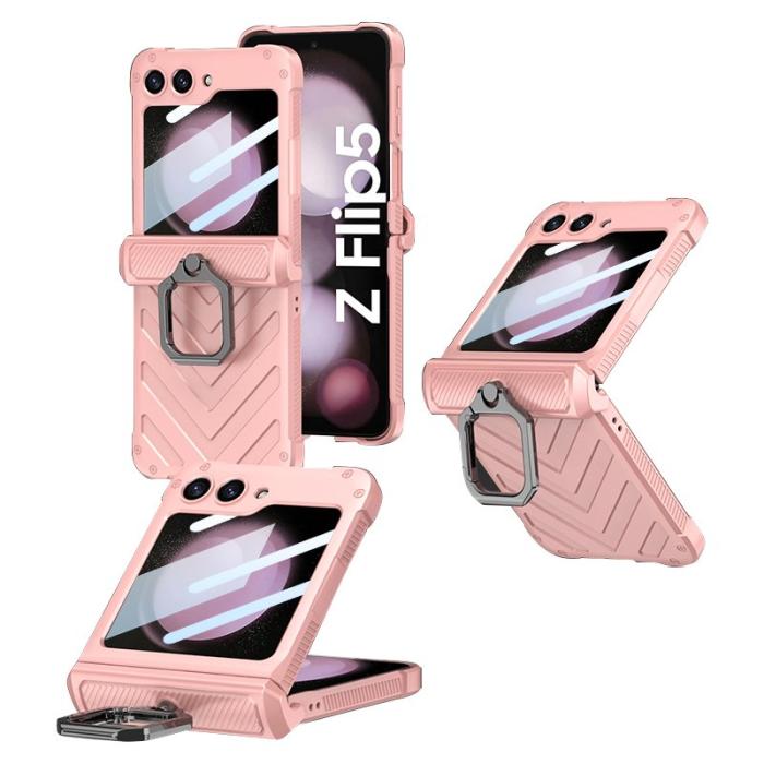 GKK - GKK Samsung Galaxy Z Flip5 Fodral PC med Kickstand - Pink